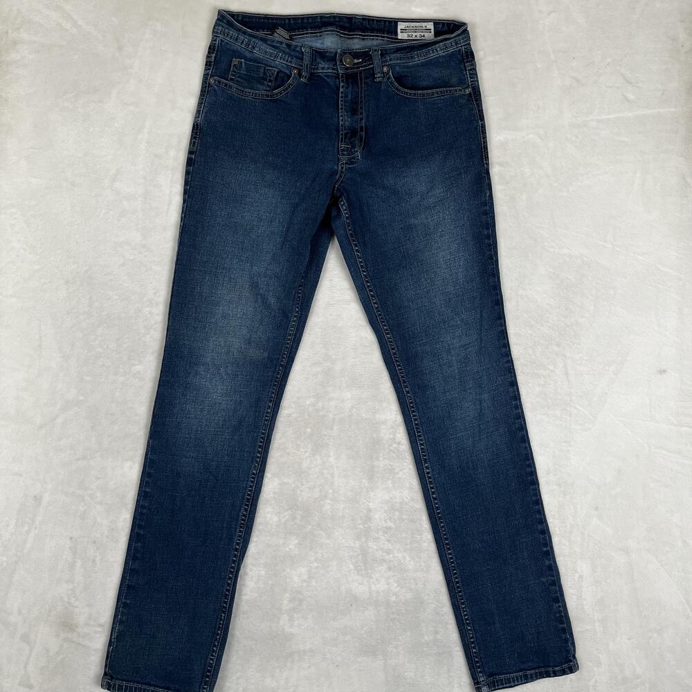 Buffalo David Bitton Jeans Mens 32x34 Blue Straight Stretch Jackson-X Pants